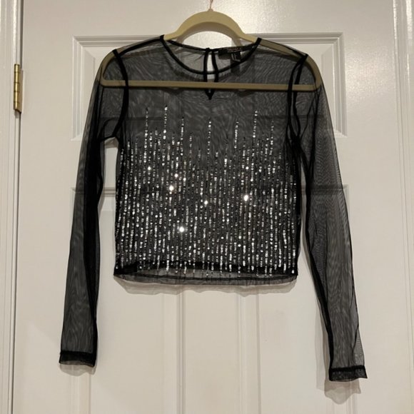thumbnail image 2 of Off The Shoulder Coquette See Through Sheer Mesh Lace Tops 2 of 13